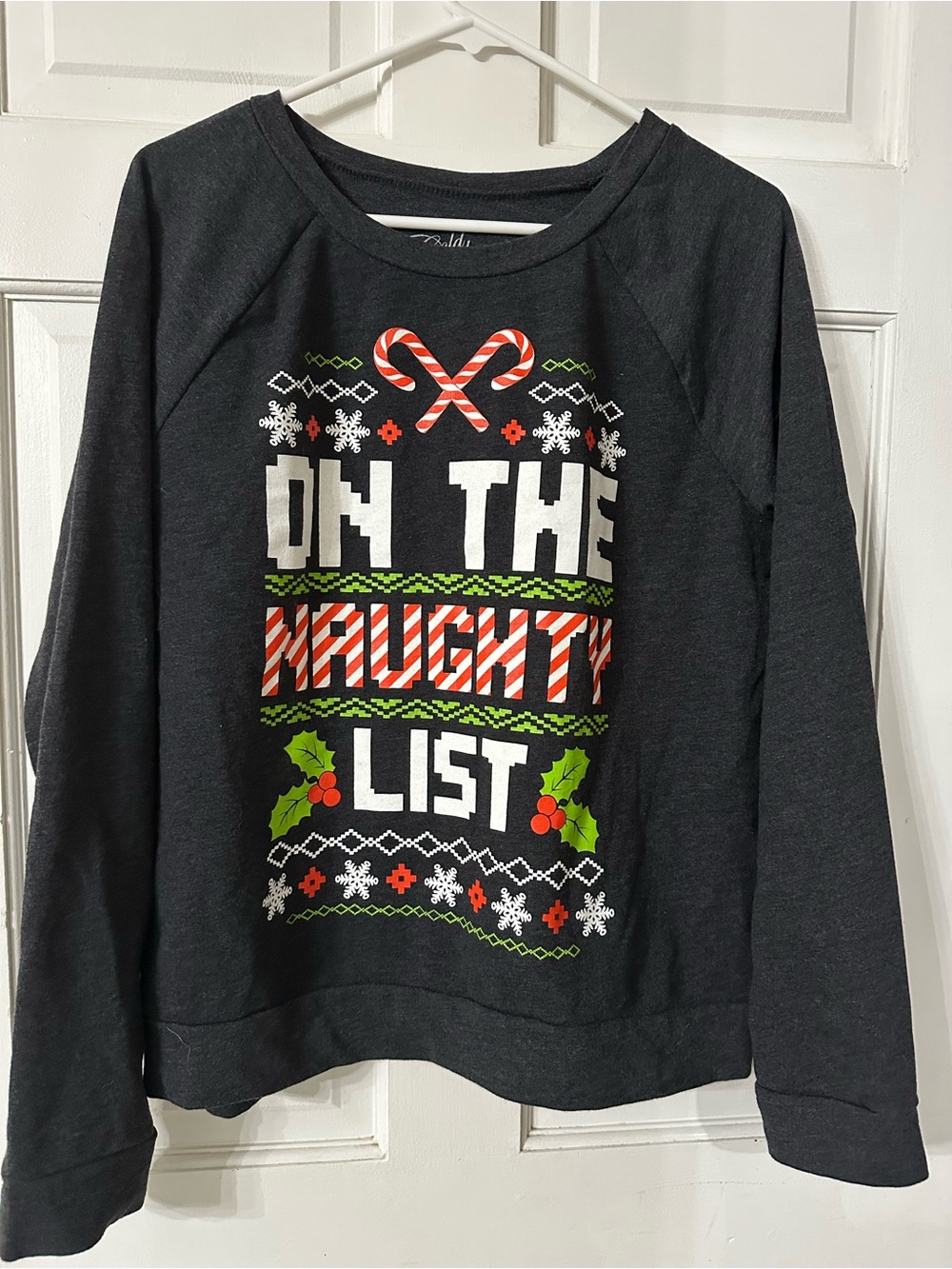 Cold Crush Charcoal Women’s 'On The Naughty List' Holiday Sweatshirt